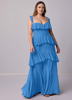 Barbie ♥ Azazie Bridesmaid Dresses Blue Jay A-Line Sweetheart Neckline Chiffon Dress image9