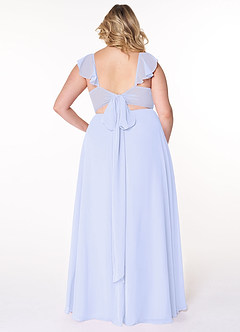 Azazie Everett Bridesmaid Dresses Lavender A-Line V-neck Ruched Chiffon Dress image7