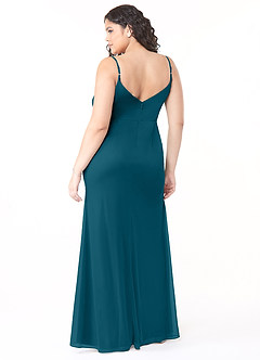 Azazie Deandra Robes de demoiselle d'honneur Robe Sirène en Maille Plissée Bleu Encre image7