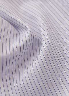 front Aiden Light Oxford Blue 100% Cotton Non-Iron Striped Dress Shirt