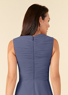 Azazie Theron Abiti per la Madre della Sposa Abito A-Line in Chiffon con Scollo a V a Pieghe Stormy image5