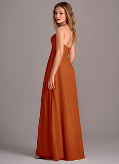 Azazie Joni Bridesmaid Dresses Paprika A-Line Strapless Chiffon Convertible Dress image3