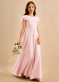 Azazie Kittie Girls Formal Flower Girl Klänningar Klä A-Line i Chiffong image4