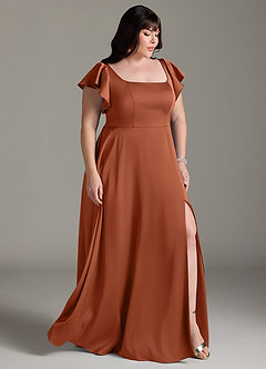 Azazie Bondi Brautjungfernkleider A-Linie Schleifen Stretch-Satin Kleid Zedernrose image10