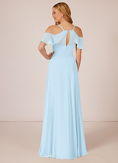 Azazie Dakota Bridesmaid Dresses A-Line V-Neck Pleated Chiffon Floor-Length Dress image3