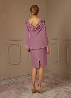 Azazie Carmela Mother of the Bride Dresses Vintage Mauve Sheath Lace Chiffon Dress image4