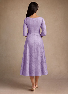 Azazie Durant Kleider für die Brautmutter A-Linie Plissee Blumen-Burnout Kleid Flieder image3