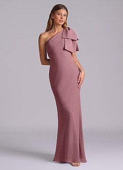 Azazie Yuanna Bridesmaid Dresses Amethyst Mermaid One Shoulder Chiffon Dress image3