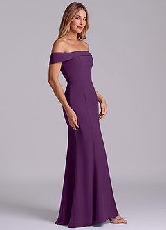 Azazie Luciana Bridesmaid Dresses Grape Sheath Off the Shoulder Chiffon Convertible Dress image5