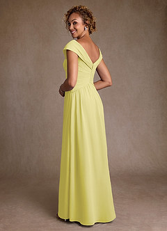 Azazie Myrtle Mother of the Bride Dresses Lemon Sorbet A-Line Pleated Chiffon Dress image2