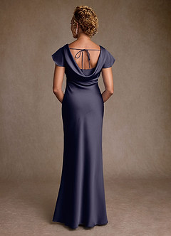 Azazie Shelby Final Sale Stormy Mermaid Pleated Stretch Satin Dress image2