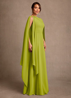Azazie Liddie Mother of the Bride Dresses Lemongrass A-Line Pleated Chiffon Dress image2