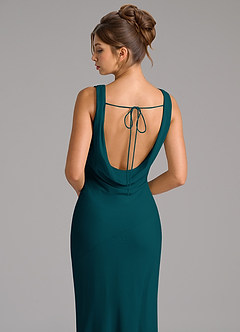 Azazie Rylina Bridesmaid Dresses Pine Mermaid Pleated Chiffon Dress image2