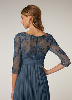 Azazie Tutu Mother of the Bride Dresses Neptune A-Line Boatneck Lace Chiffon Dress image6