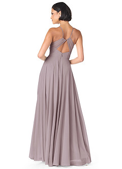Azazie Avelina Bridesmaid Dresses Dusk A-Line V-Neck Pleated Chiffon Dress image2