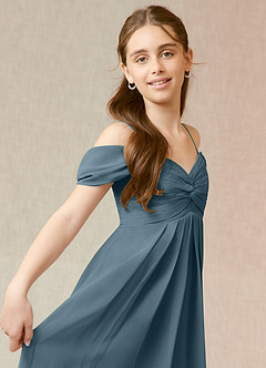 Azazie Kaitlynn Junior Twilight A-Line Off the Shoulder Chiffon Dress image6