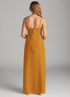 Azazie Mai Junior Butterscotch Sheath Pleated Chiffon Dress image2