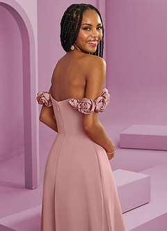 Barbie ♥ Azazie Bridesmaid Dresses Dusty Rose A-Line Off the Shoulder Chiffon Convertible Dress image2