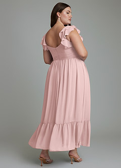 Azazie Anaya Bridesmaid Dresses Powder Pink A-Line Sweetheart Neckline Chiffon Dress image11
