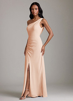 Azazie Madelyn Bridesmaid Dresses English Rose Mermaid One Shoulder Chiffon Convertible Dress image6