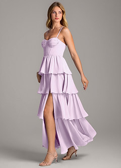 Azazie Alanna Bridesmaid Dresses Frosted Lilac A-Line Sweetheart Neckline Chiffon Dress image4