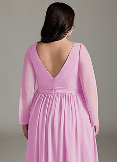 Azazie Teton Brautjungfernkleider für Schwangere A-Linie Langarm Chiffon Bodenlänge Kleid image13