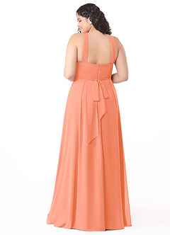 Azazie Dixie Bridesmaid Dresses Sunset A-Line Halter Pleated Chiffon Dress image10