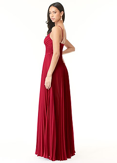 Azazie Vini Bridesmaid Dresses Scarlet A-Line V-Neck Pleated Chiffon Dress image4