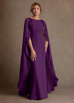 Azazie Artemisia Mère de la mariée Robes Robe Fourreau en Mousseline de soie Dentelle Grain De Raisin image1