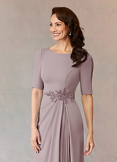 Azazie Joelle Mother of the Bride Dresses Vintage Mauve A-Line Sequins Stretch Crepe Dress image5
