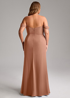 Azazie Saige Bridesmaid Dresses Bronzer A-Line Off the Shoulder Chiffon Convertible Dress image15