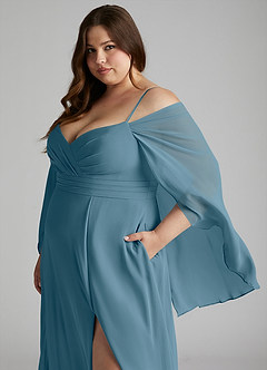 Azazie Cienna Bridesmaid Dresses Bermuda A-Line Off the Shoulder Chiffon Dress image11