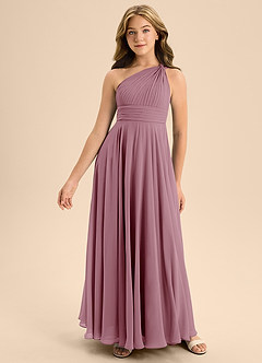 Azazie Charlize Junior Vintage Mauve A-Line Pleated Chiffon Dress image3
