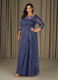 Azazie Calanthe Mother of the Bride Dresses Stormy A-Line Scoop Chiffon Dress image6