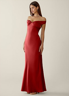 Gwendonme Merlot Satin Crystal Linen Prom Dress image3