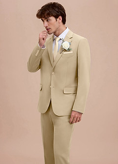 front Ethan Champagne Refined Weave Suit Jacket