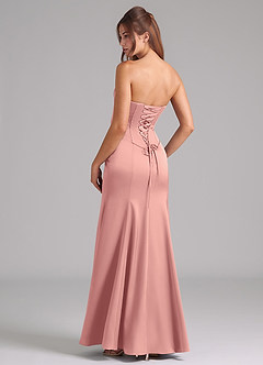 Azazie Ximena Robes de demoiselle d'honneur Robe Sirène Convertible en Satin extensible Corset Rosette image2