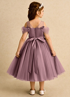 Azazie Juni Robe Demoiselle D'honneur Fillette Robe Princesse en Tulle Plissée Mauve Vintage image2