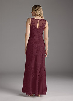 Azazie Whilhelmina Mother of the Bride Dresses Cabernet Mermaid Lace Chiffon Dress image8
