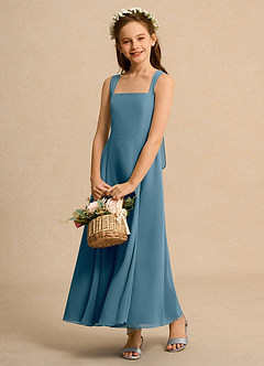 Azazie Tater Junior Formal Flower Girl Klänningar Klä A-Line i Chiffong Plisserad image4