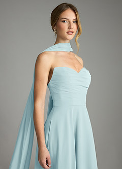 Azazie Ayla Abiti da Damigella Abito A-Line in Chiffon Scollo a Cuore Sea Glass image6