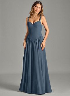 Azazie Evadina Suknie dla druhen Linia A Gorset Szyfon Do ziemi Sukienka image4