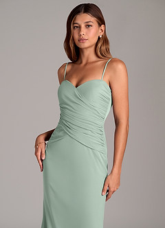 Azazie Katelyn Brudtärnklänningar Klä av Tubklänning i Maska Axelbandslös Agave Konvertibel image2