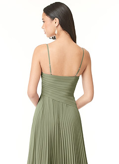 Azazie Vini Bridesmaid Dresses Pistachio A-Line V-Neck Pleated Chiffon Dress image5
