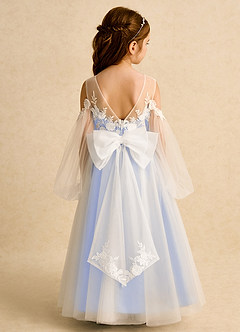 Azazie Zimi Flower Girl Dresses Lavender Ball-Gown Sweetheart Neckline Tulle Dress image8