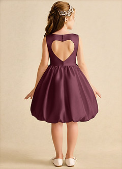 Azazie Nirvana Robe Demoiselle D'honneur Fillette Robe Princesse en Mat Satiné Rayé Cabernet image1