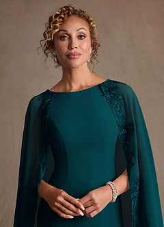 Azazie Artemisia vestidos de madre de la novia Vestido de Pino de Gasa de Corte Recto con Encaje image7