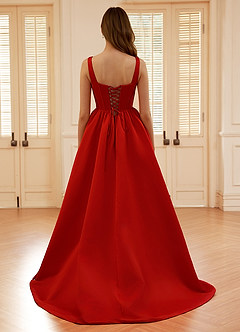 Blakellya Red A-line Boned Corset Prom Dress image2