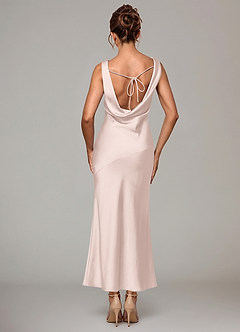 Azazie Rylina Bridesmaid Dresses Blushing Pink Mermaid Pleated Stretch Satin Dress image6