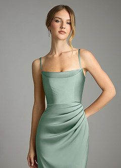 Azazie Leonis Bridesmaid Dresses Agave Mermaid Pleated Stretch Satin Convertible Dress image3